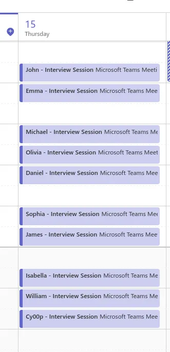 Teams view after running Flow